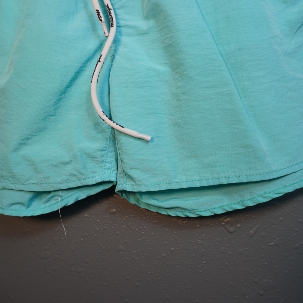 Maamgic Mens Solid Haze Blue Nylon Swim Trunks Slim Fit Drawstring Size Medium - Picture 2 of 6